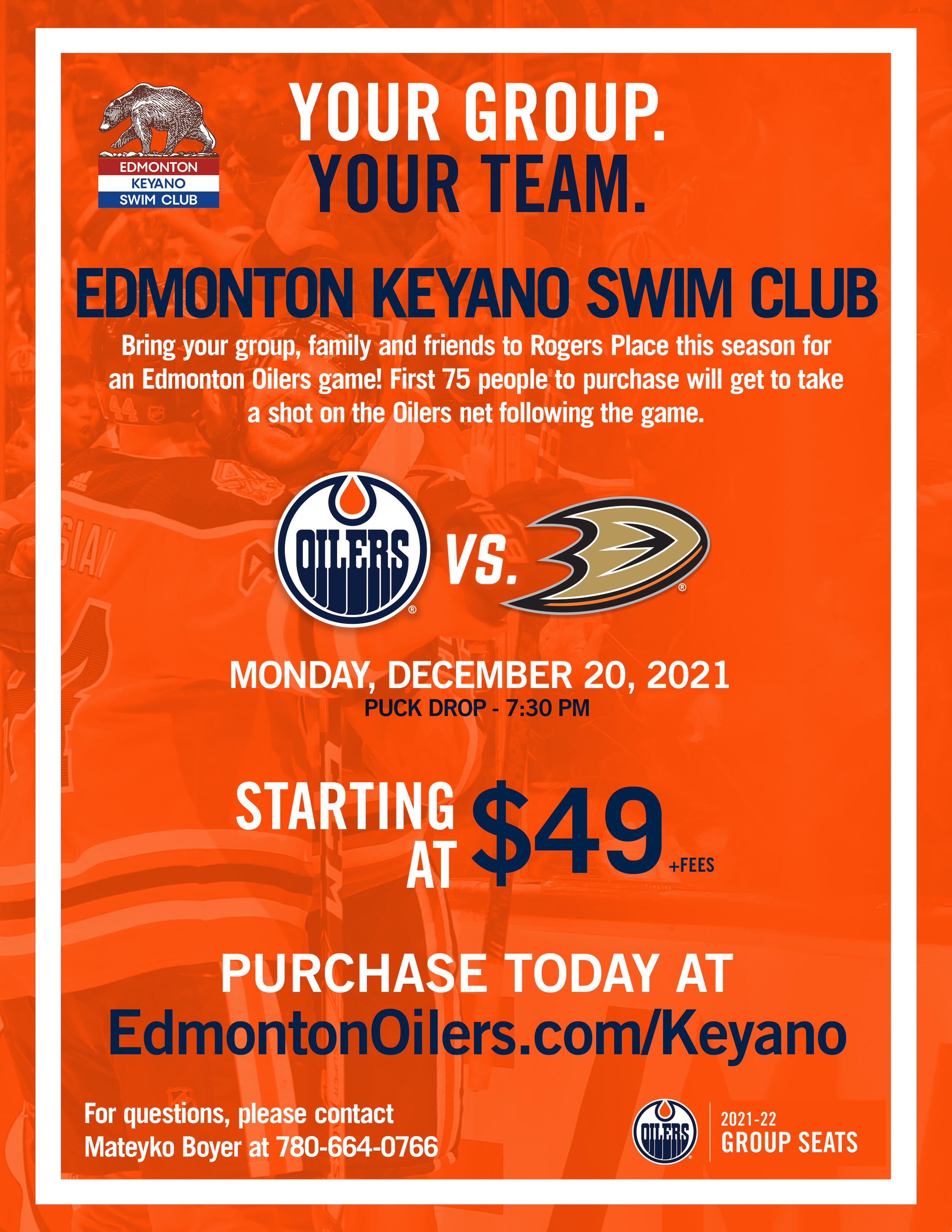 Edmonton Keyano Swim Club Keyano + Oilers Event!
